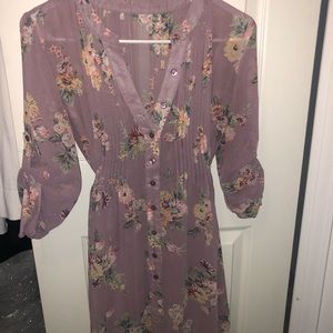 American Rag floral belted top sheer